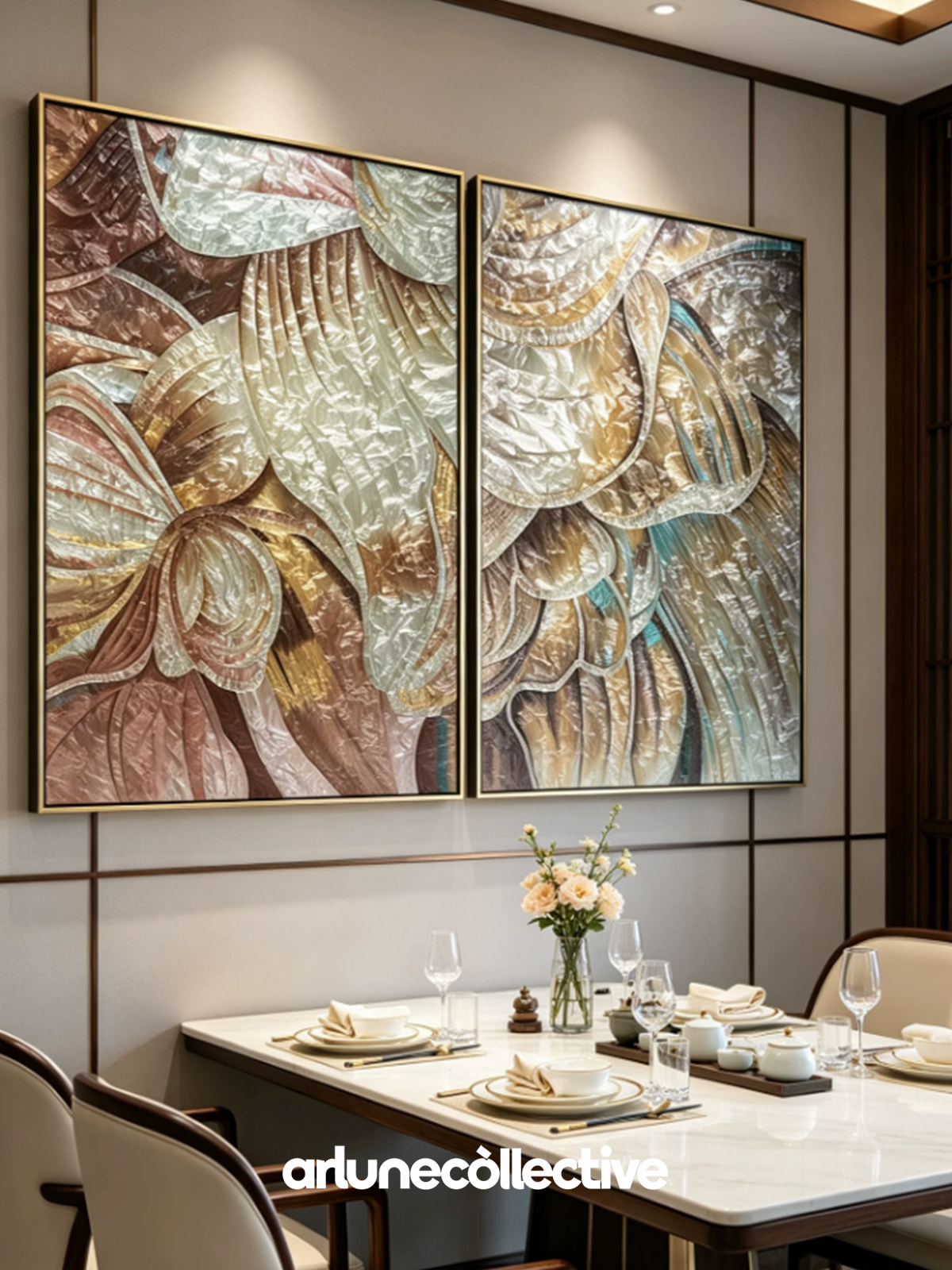 Golden Mocha Botanical Wall Art