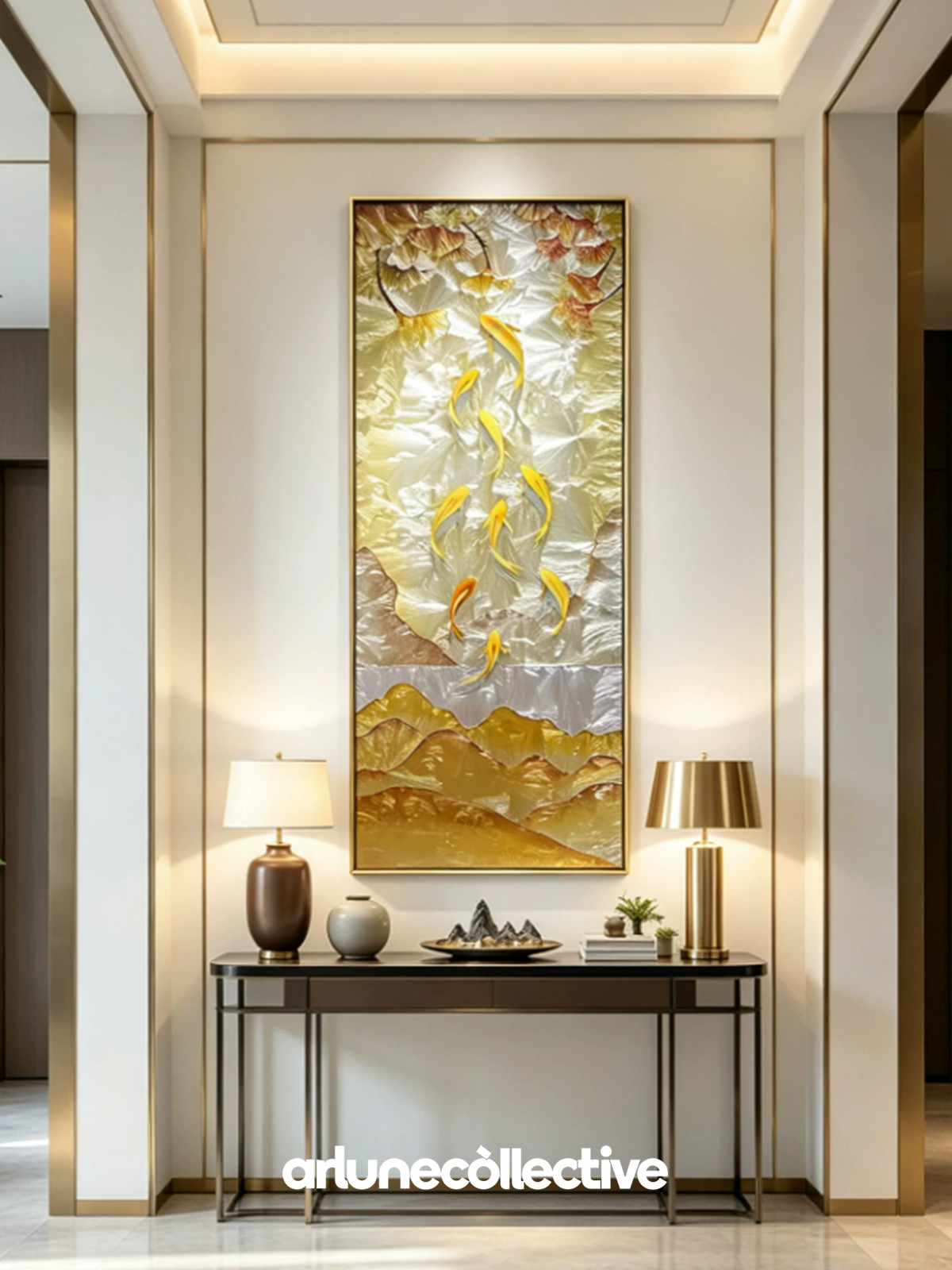 Nine Fish Golden Fortune Wall Art