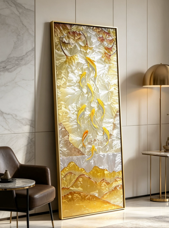 Nine Fish Golden Fortune Wall Art