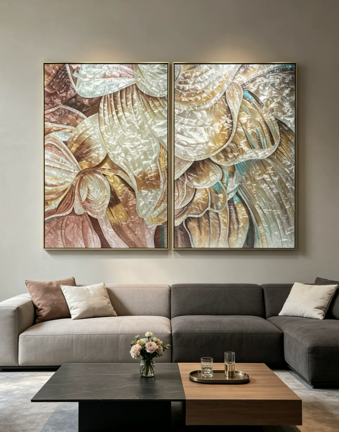 Golden Mocha Botanical Wall Art