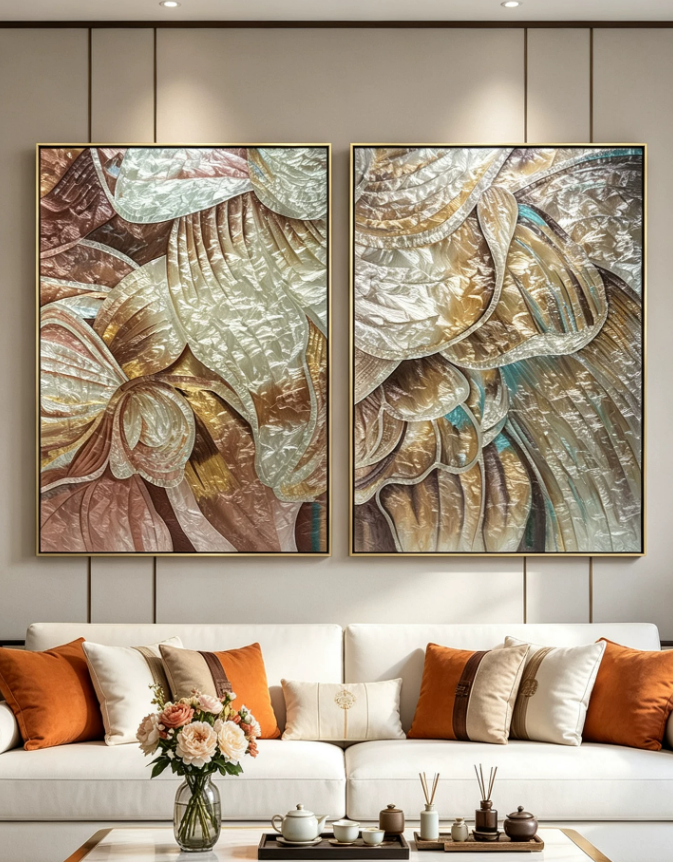 Golden Mocha Botanical Wall Art