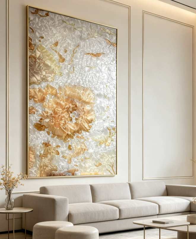 Golden Peony Prosperity Wall Art