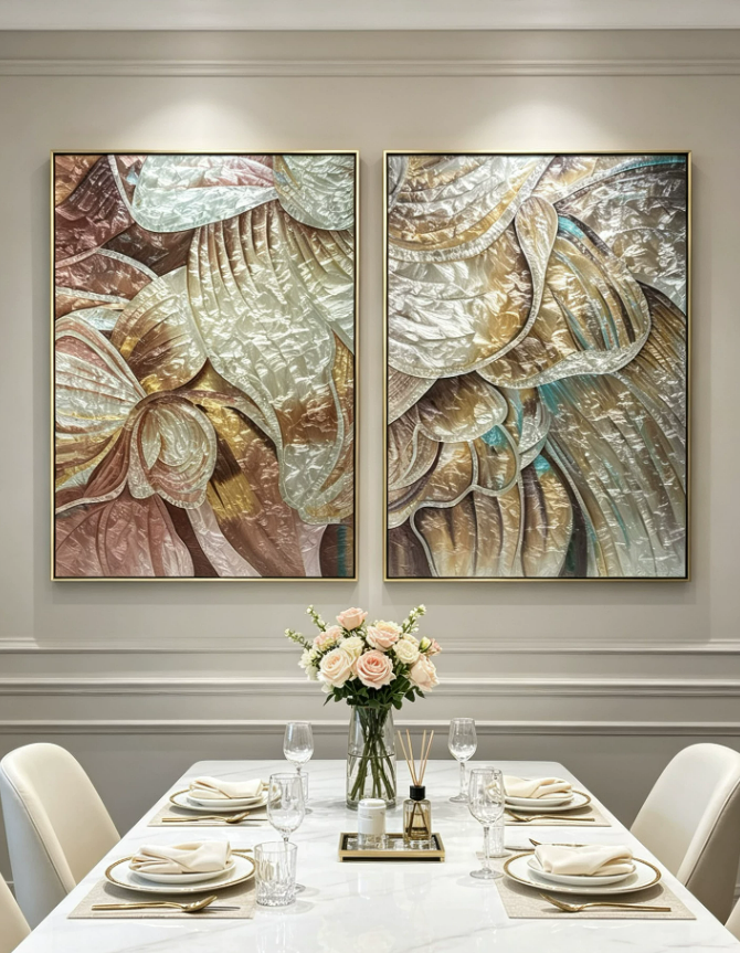 Golden Mocha Botanical Wall Art